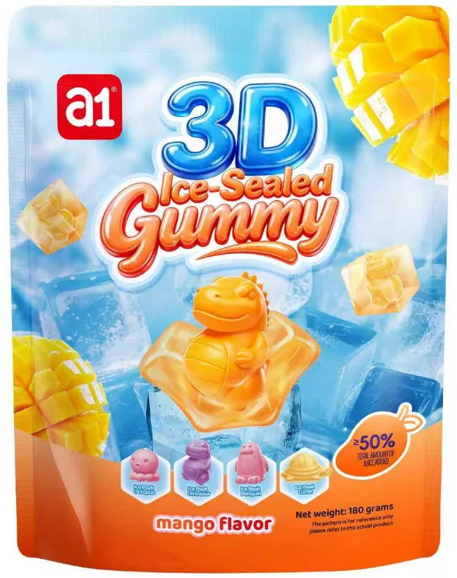 حلوى جيلاتينية 3D مغلّفة بالجليد (مانجو)