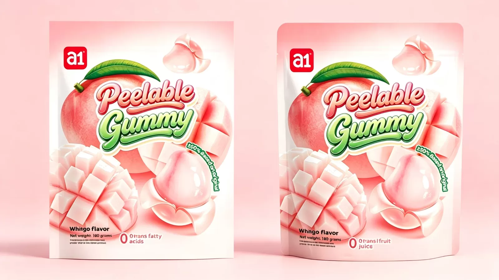 حلوى a1 Peelable بنكهة الخوخ الأبيض مع 50% عصير حقيقي