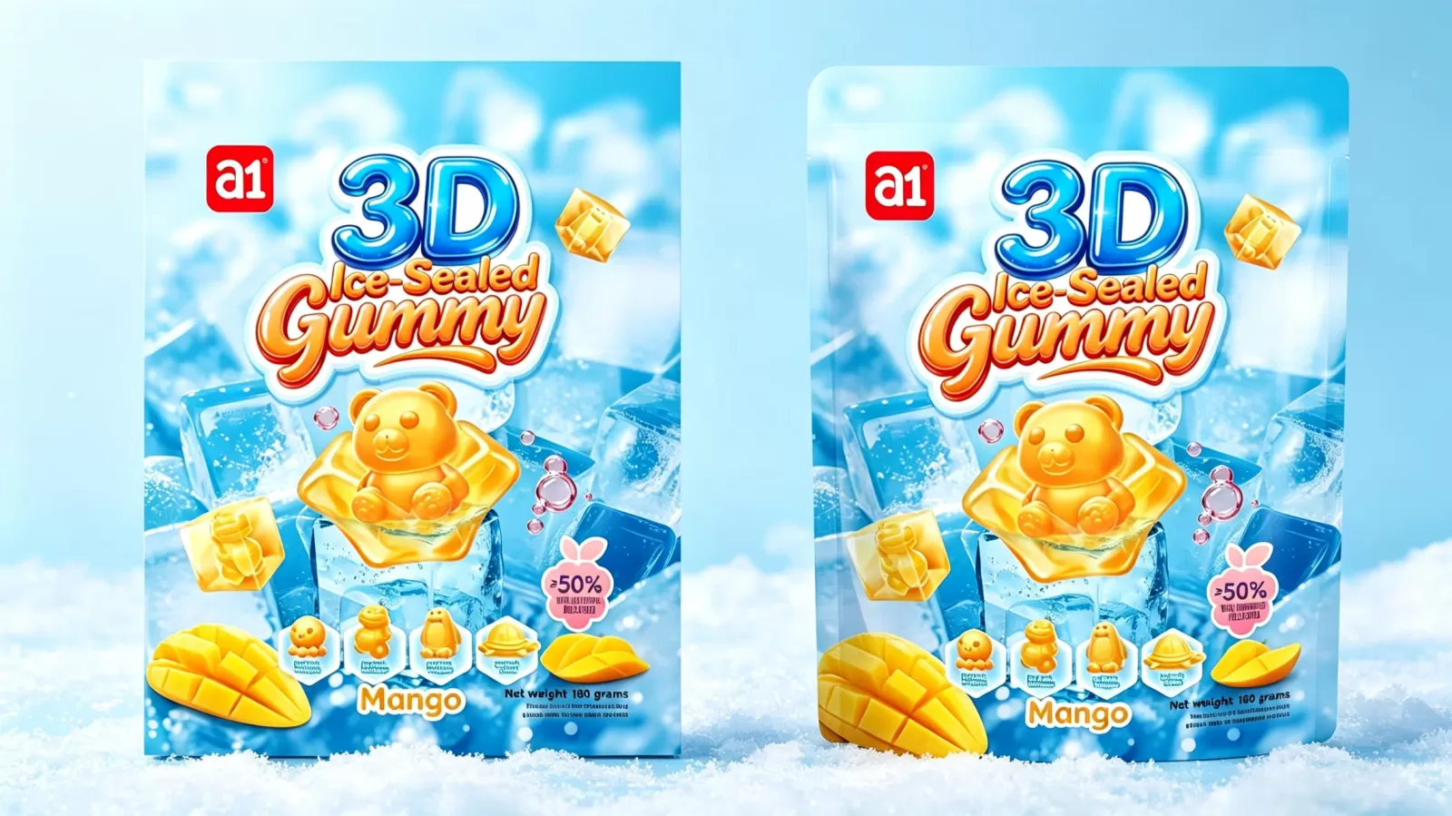 حلوى a1 3D Ice-Sealed بنكهة المانجو، تغليف تصدير