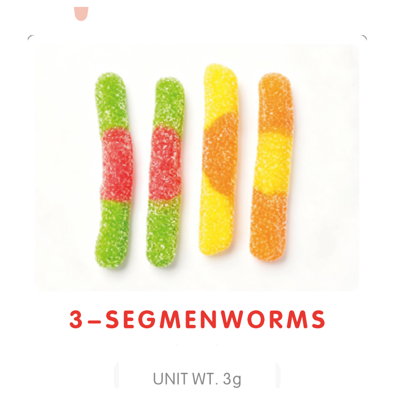 Three-Segment Worm Gummy Candy